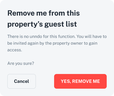 Remove yourself from a stayy property guest list