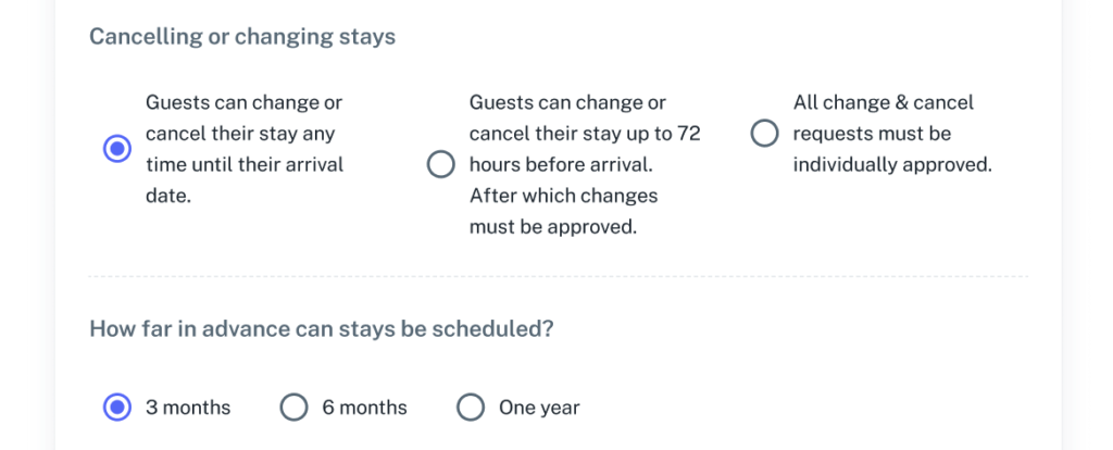 shared vacation property scheduling calendar app details